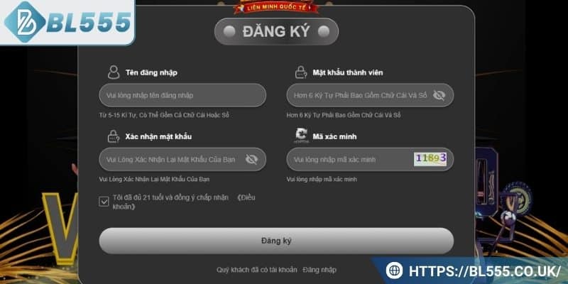 Tạo tài khoản qua trang web
